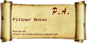 Pittner Antos névjegykártya